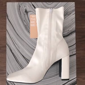 Jeffrey Campbell White Patent Leather Boots